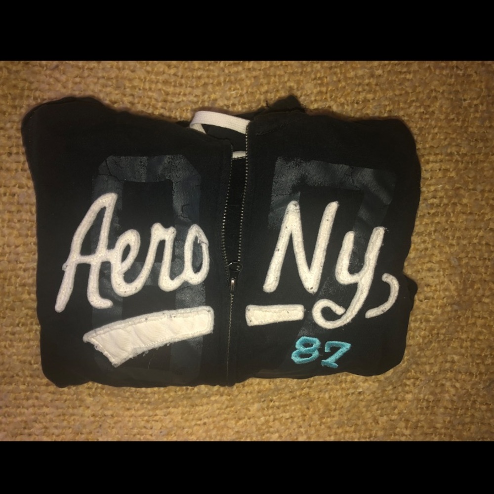 Aeropostale Black Zip-Up Hoodie